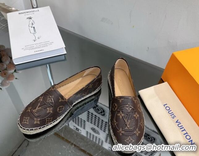 Lowest Price Louis Vuitton Starboard Flat Espadrilles in Brown Monogram Canvas 204068