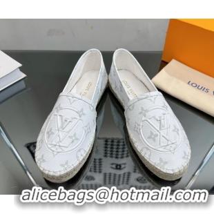 Sumptuous Louis Vuitton Starboard Flat Espadrilles in White Monogram Canvas 204071