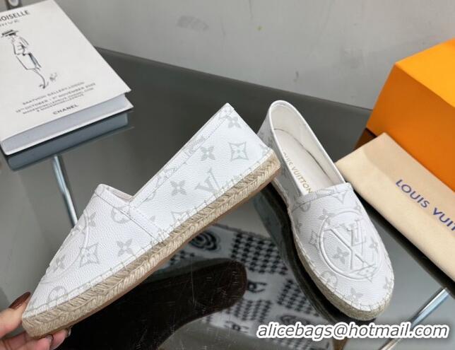 Sumptuous Louis Vuitton Starboard Flat Espadrilles in White Monogram Canvas 204071