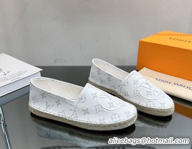 Sumptuous Louis Vuitton Starboard Flat Espadrilles in White Monogram Canvas 204071