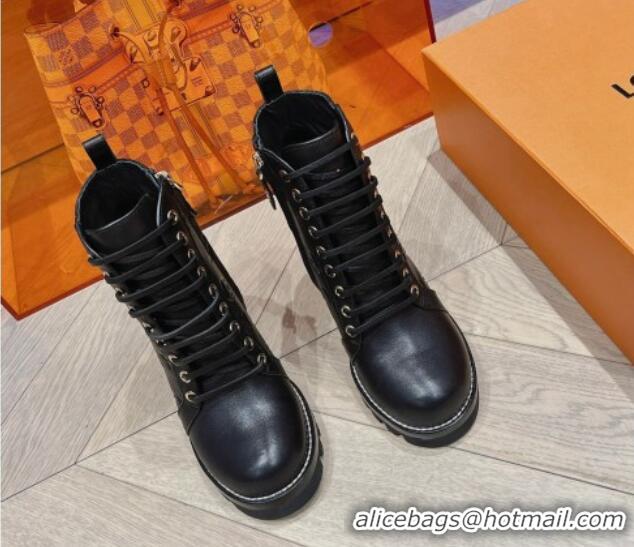 Low Price Louis Vuitton Star Trail Ankle Boots 9cm in Black Calf Leather 218041