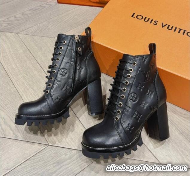 Low Price Louis Vuitton Star Trail Ankle Boots 9cm in Black Calf Leather 218041