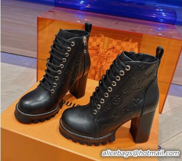 Low Price Louis Vuitton Star Trail Ankle Boots 9cm in Black Calf Leather 218041