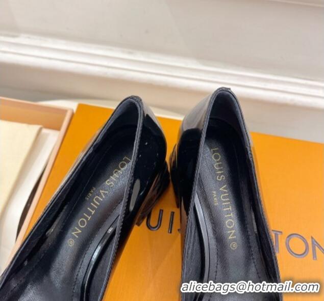 Best Grade Louis Vuitton Shake Pumps 5.5cm in Patent Leather with Quilted Block Heel Black 218044