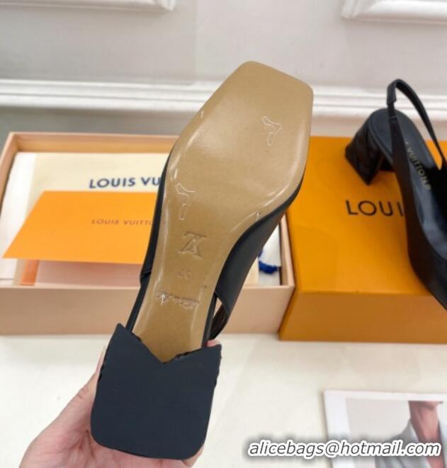 Good Product Louis Vuitton Shake Slingback Pump 5.5cm in Calf Leather with Quilted Block Heel 218054