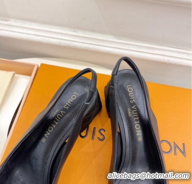 Good Product Louis Vuitton Shake Slingback Pump 5.5cm in Calf Leather with Quilted Block Heel 218054