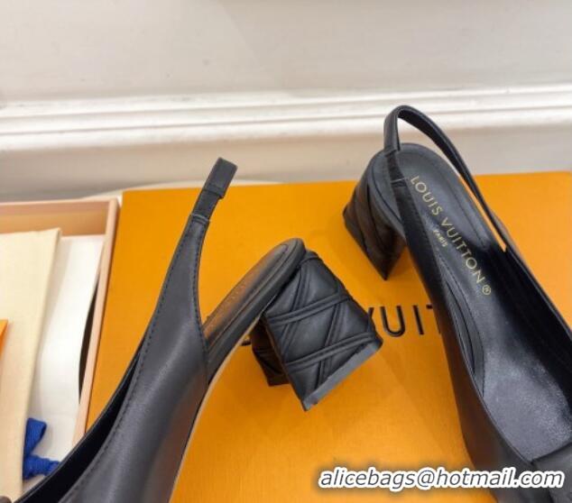 Good Product Louis Vuitton Shake Slingback Pump 5.5cm in Calf Leather with Quilted Block Heel 218054