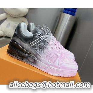 Classic Hot Louis Vuitton Basketball Sneakers in Painted Leather Light Pink 218061