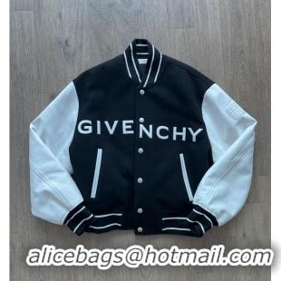 Buy Discount Givenchy Cropped Varsity Jacket In Wool And Leather G1245