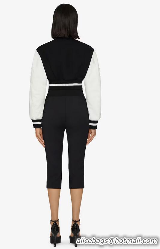 Buy Discount Givenchy Cropped Varsity Jacket In Wool And Leather G1245