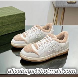 ​Famous Brand Gucci Mac80 Sneakers Leather ‎And Wool 760462 Off white