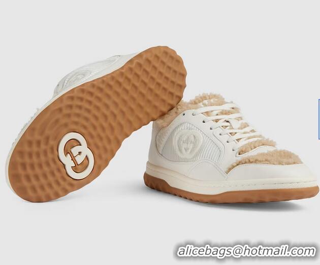 ​Famous Brand Gucci Mac80 Sneakers Leather ‎And Wool 760462 Off white