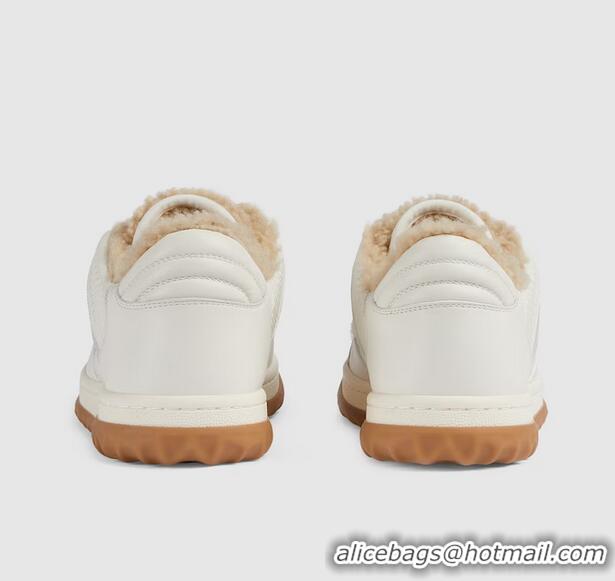 ​Famous Brand Gucci Mac80 Sneakers Leather ‎And Wool 760462 Off white