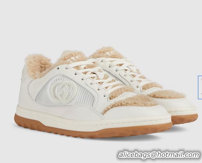 ​Famous Brand Gucci Mac80 Sneakers Leather ‎And Wool 760462 Off white