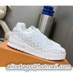 Trendy Design Louis Vuitton LV Trainer Sneakers in Mini Monogram Leather White/Silver 218064