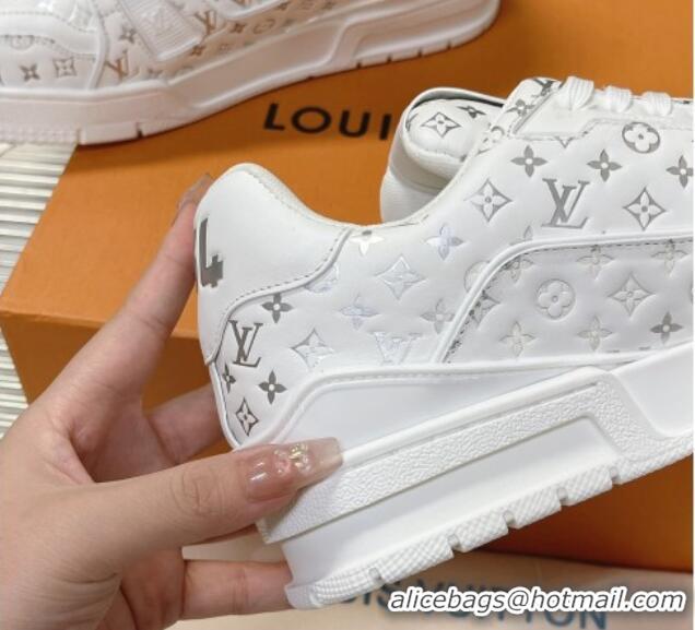 Trendy Design Louis Vuitton LV Trainer Sneakers in Mini Monogram Leather White/Silver 218064