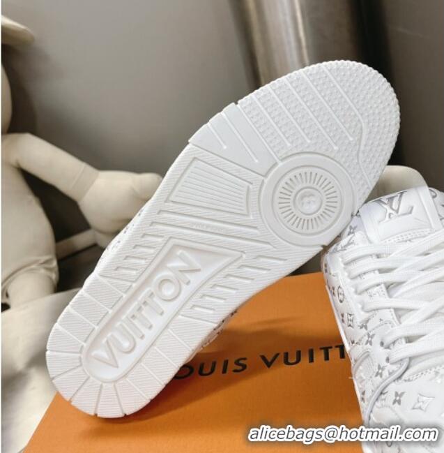 Trendy Design Louis Vuitton LV Trainer Sneakers in Mini Monogram Leather White/Silver 218064