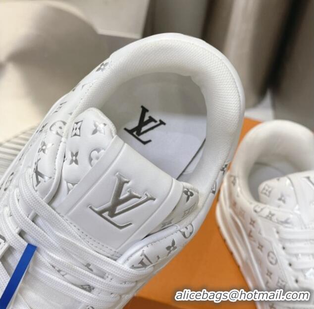 Trendy Design Louis Vuitton LV Trainer Sneakers in Mini Monogram Leather White/Silver 218064