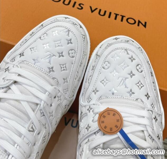 Trendy Design Louis Vuitton LV Trainer Sneakers in Mini Monogram Leather White/Silver 218064