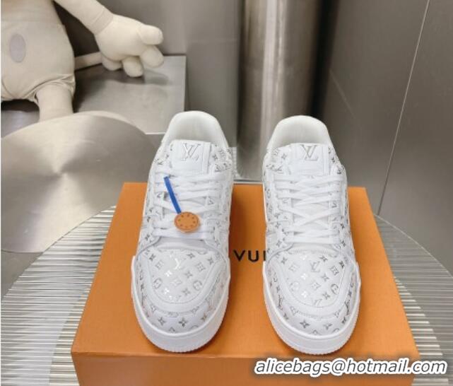 Trendy Design Louis Vuitton LV Trainer Sneakers in Mini Monogram Leather White/Silver 218064