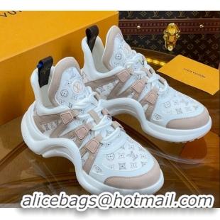 Sophisticated Louis Vuitton LV Archlight Sneakers in Perforated Leather Light Pink 218068