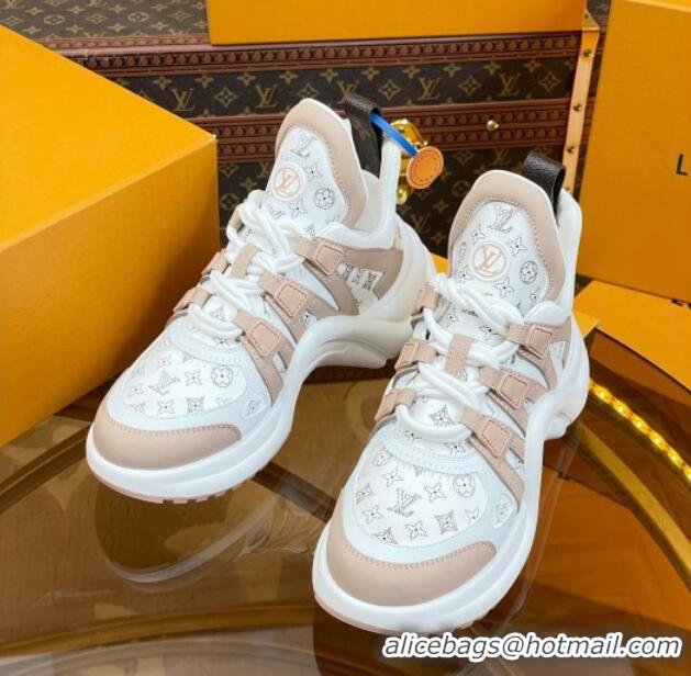 Sophisticated Louis Vuitton LV Archlight Sneakers in Perforated Leather Light Pink 218068