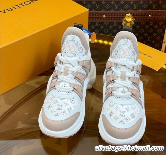 Sophisticated Louis Vuitton LV Archlight Sneakers in Perforated Leather Light Pink 218068