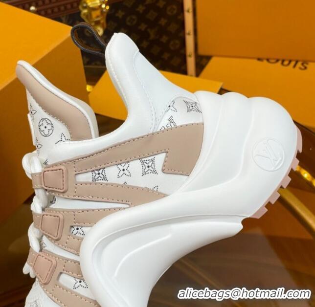 Sophisticated Louis Vuitton LV Archlight Sneakers in Perforated Leather Light Pink 218068