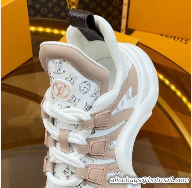 Sophisticated Louis Vuitton LV Archlight Sneakers in Perforated Leather Light Pink 218068