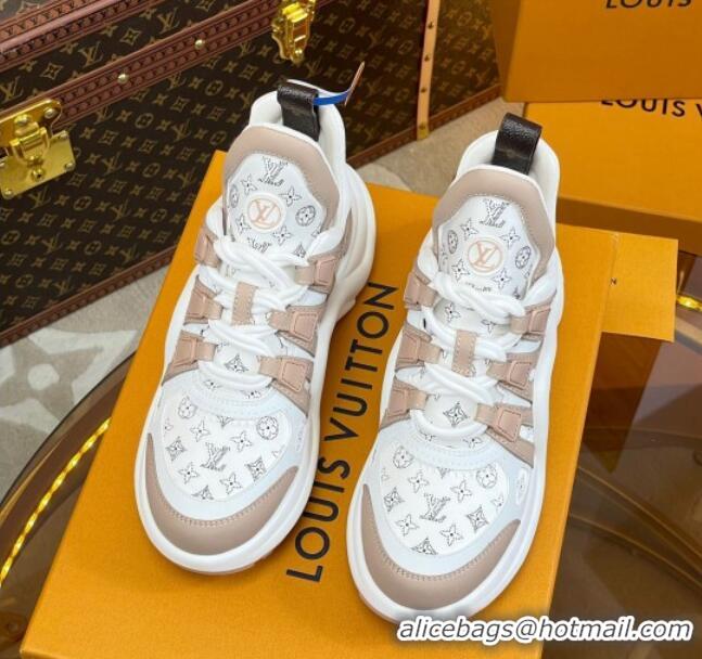 Sophisticated Louis Vuitton LV Archlight Sneakers in Perforated Leather Light Pink 218068