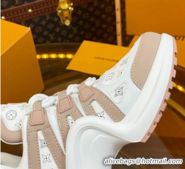 Sophisticated Louis Vuitton LV Archlight Sneakers in Perforated Leather Light Pink 218068