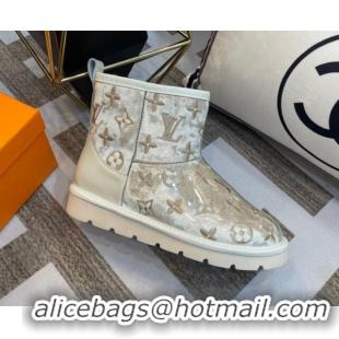 Duplicate Louis Vuitton PVC Snow Boots with Monogram Embroidery White 218075