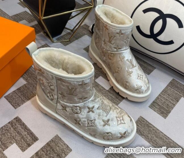 Duplicate Louis Vuitton PVC Snow Boots with Monogram Embroidery White 218075