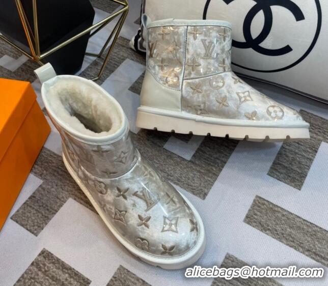 Duplicate Louis Vuitton PVC Snow Boots with Monogram Embroidery White 218075