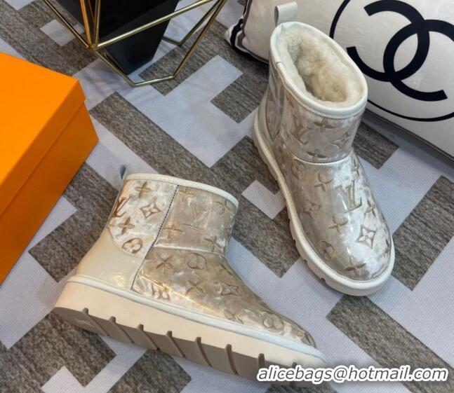 Duplicate Louis Vuitton PVC Snow Boots with Monogram Embroidery White 218075