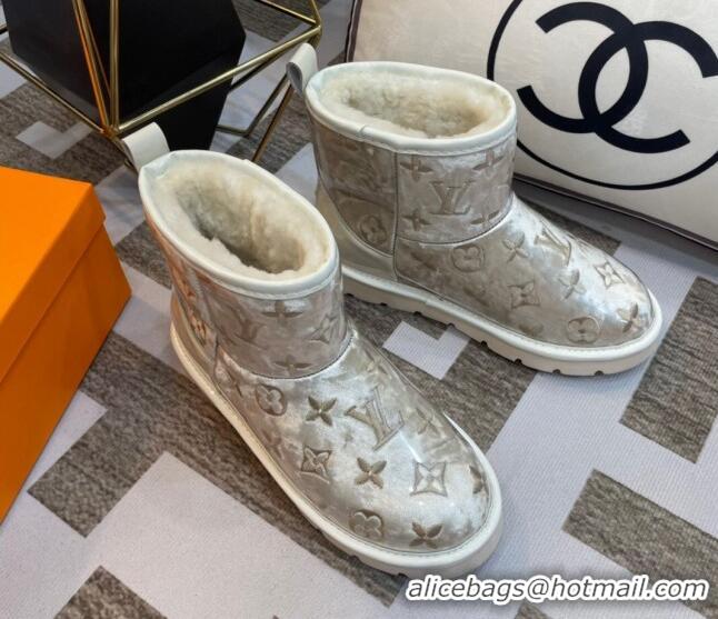 Duplicate Louis Vuitton PVC Snow Boots with Monogram Embroidery White 218075