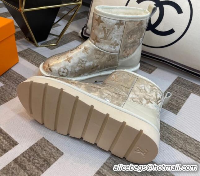 Duplicate Louis Vuitton PVC Snow Boots with Monogram Embroidery White 218075