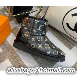 Big Discount Louis Vuitton PVC Snow Boots with Monogram Embroidery Black 218076