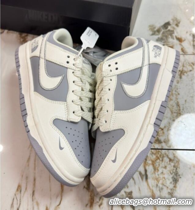 Perfect Nike SB Dunk Low Retro x Louis Vuitton LV Sneakers in Calf Leather White/Grey 0105038