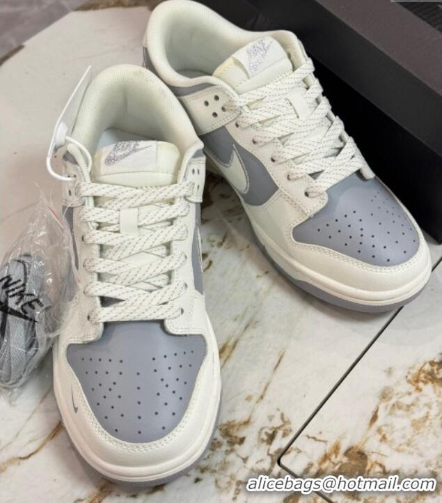 Perfect Nike SB Dunk Low Retro x Louis Vuitton LV Sneakers in Calf Leather White/Grey 0105038