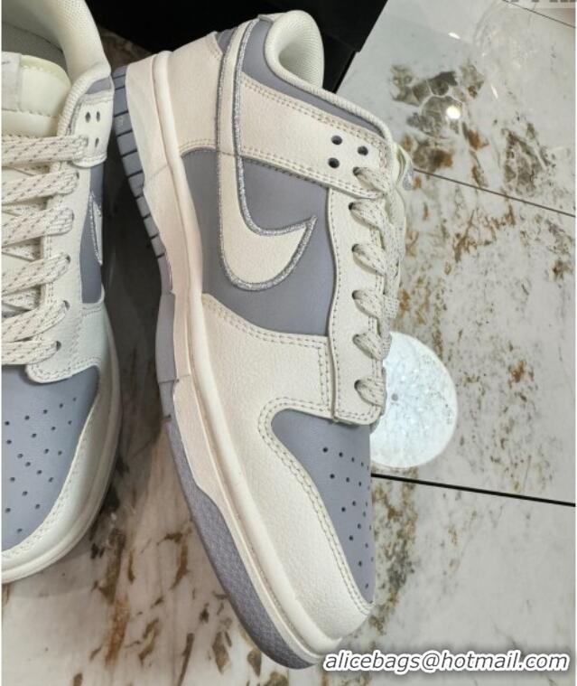 Perfect Nike SB Dunk Low Retro x Louis Vuitton LV Sneakers in Calf Leather White/Grey 0105038