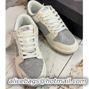 Best Grade Nike SB Dunk Low Retro x Louis Vuitton LV Sneakers in Suede and Leather White/Dark Grey 105039