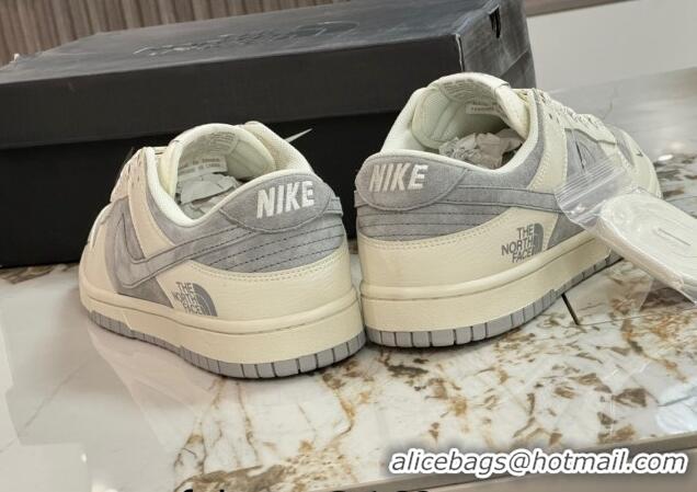 Best Grade Nike SB Dunk Low Retro x Louis Vuitton LV Sneakers in Suede and Leather White/Dark Grey 105039