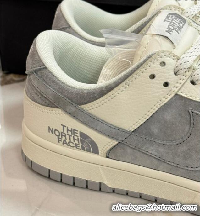 Best Grade Nike SB Dunk Low Retro x Louis Vuitton LV Sneakers in Suede and Leather White/Dark Grey 105039