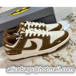 Low Price Nike SB Dunk Low Retro x Louis Vuitton LV Sneakers in Suede and Leather White/Brown 105040