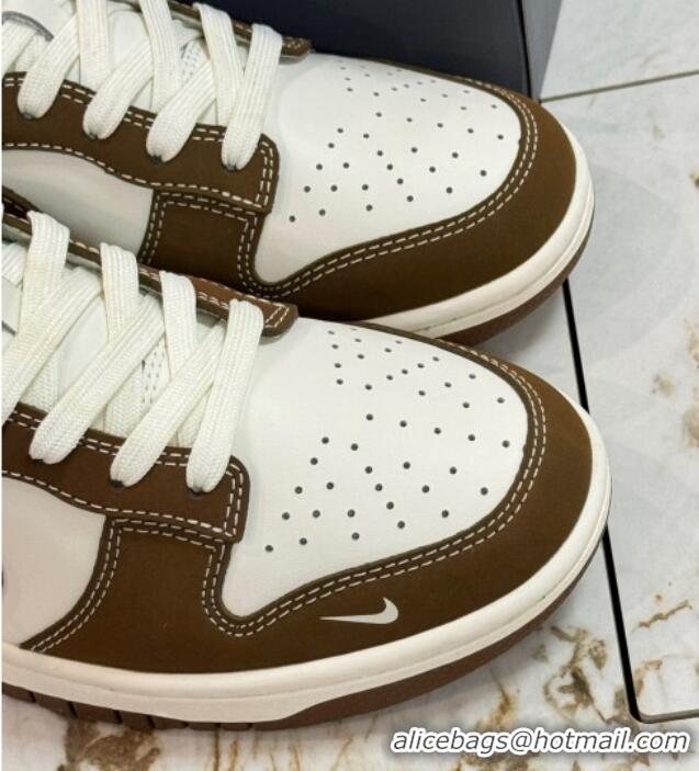 Low Price Nike SB Dunk Low Retro x Louis Vuitton LV Sneakers in Suede and Leather White/Brown 105040