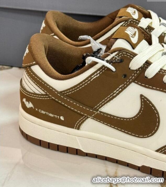 Low Price Nike SB Dunk Low Retro x Louis Vuitton LV Sneakers in Suede and Leather White/Brown 105040