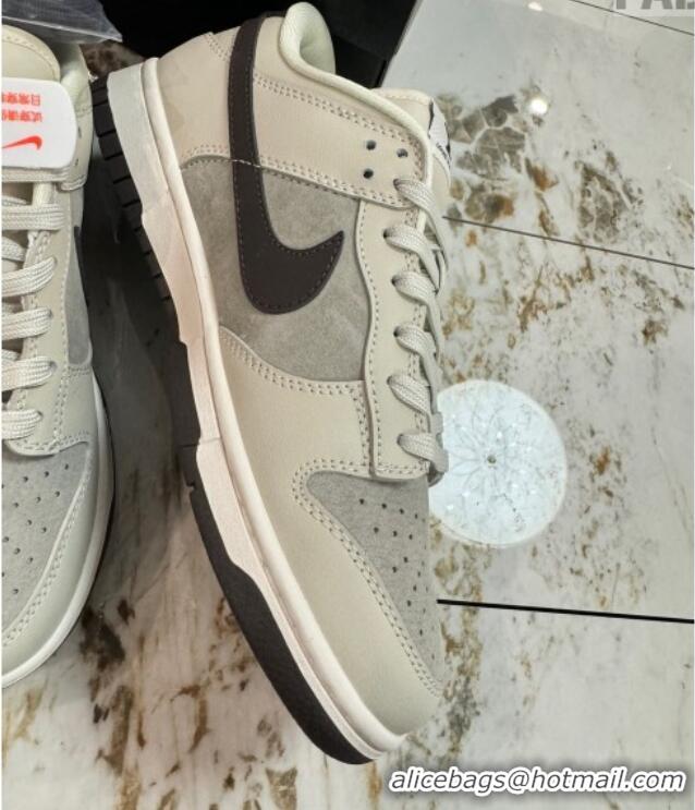 Most Popular Nike SB Dunk Low Retro x Louis Vuitton LV Sneakers in Suede and Leather Grey 105042