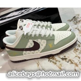 Purchase Nike SB Dunk Low Retro x Louis Vuitton LV Sneakers with Monogram Green/White 105043