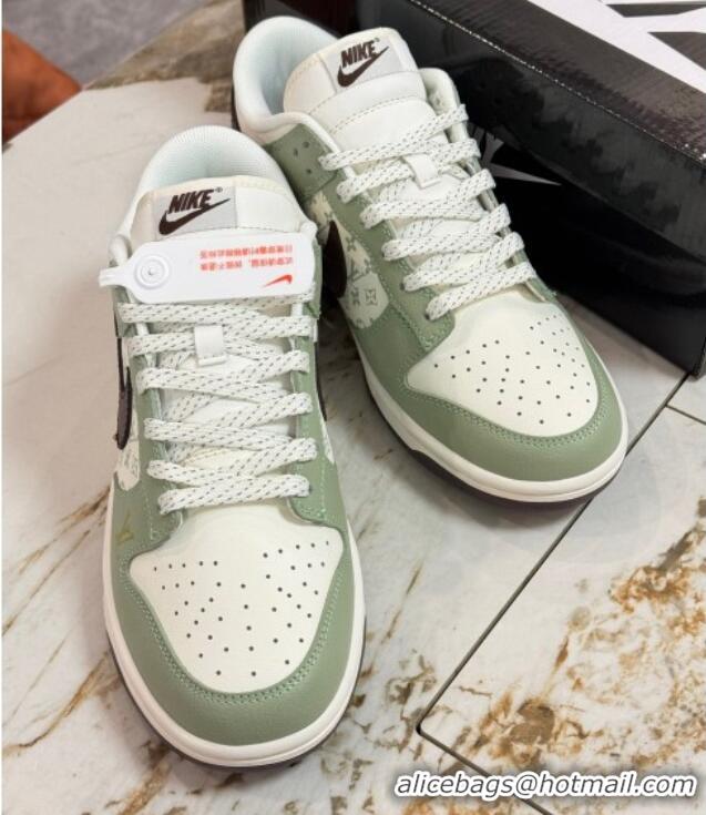 Purchase Nike SB Dunk Low Retro x Louis Vuitton LV Sneakers with Monogram Green/White 105043